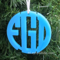 Kleur acryl cirkel kerst ornament monogram acryl